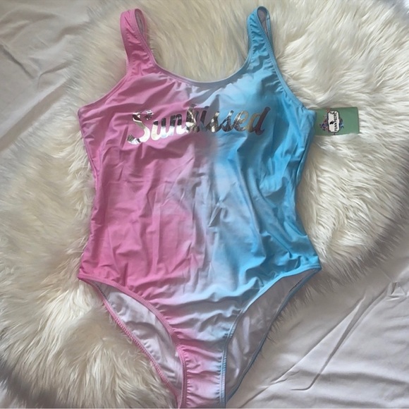 New! FUNNY GIRL Tie Dye Letter Graphic One-piece - Picture 4 of 9